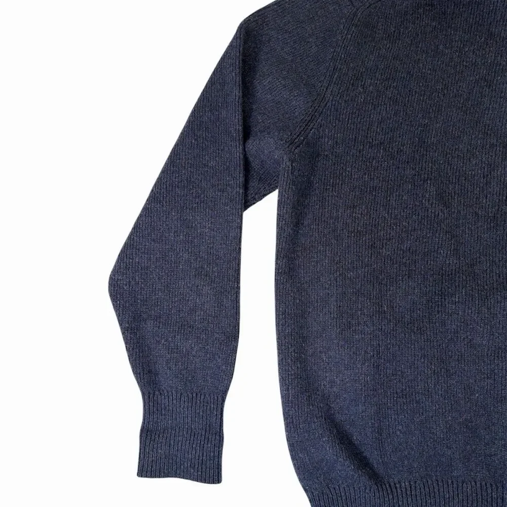 Sid Mashburn Shawl Cardigan Sweater Men's XL Navy Blue 80% Wool/20% Nylon Blend